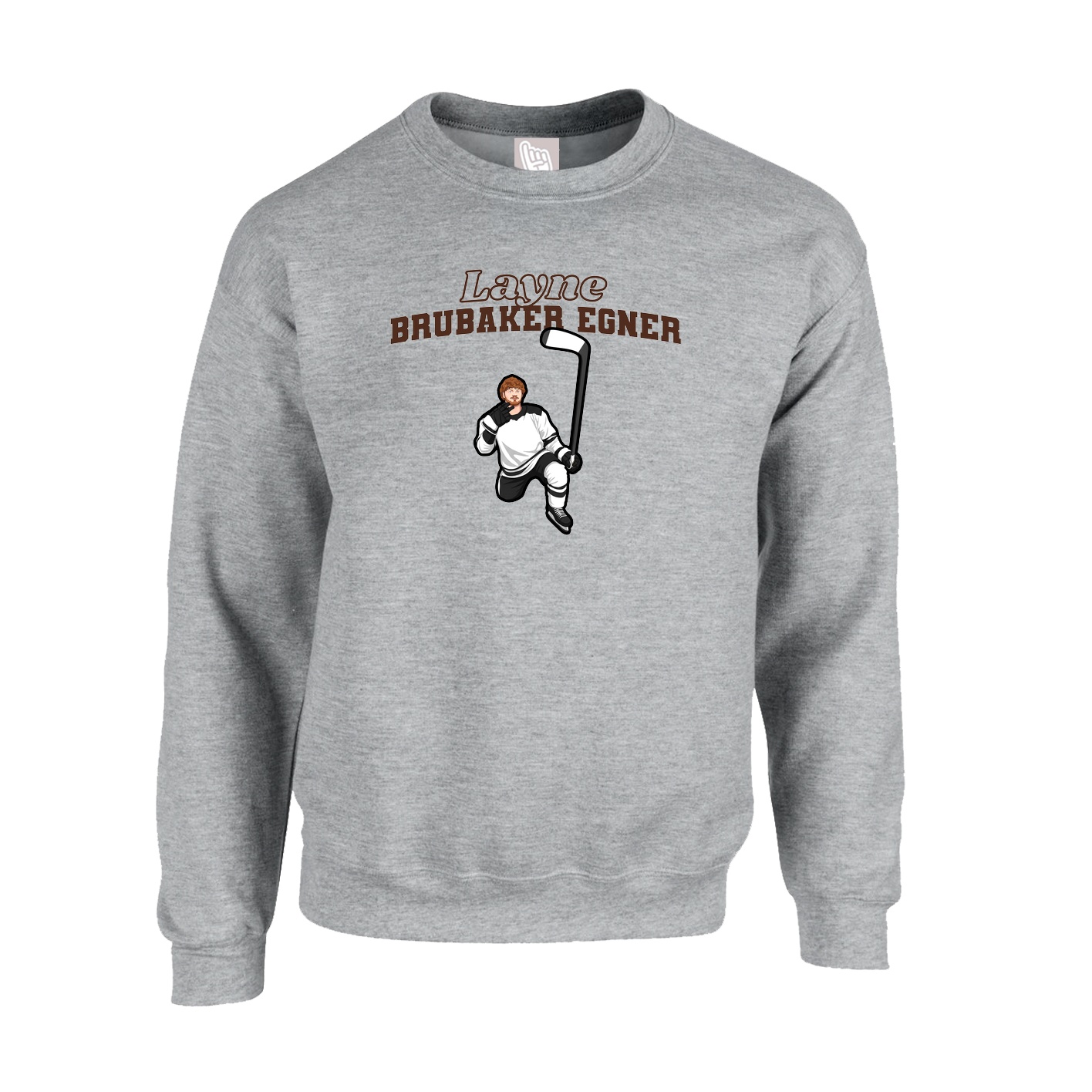 Fleece Crew — Name Arch in Grey