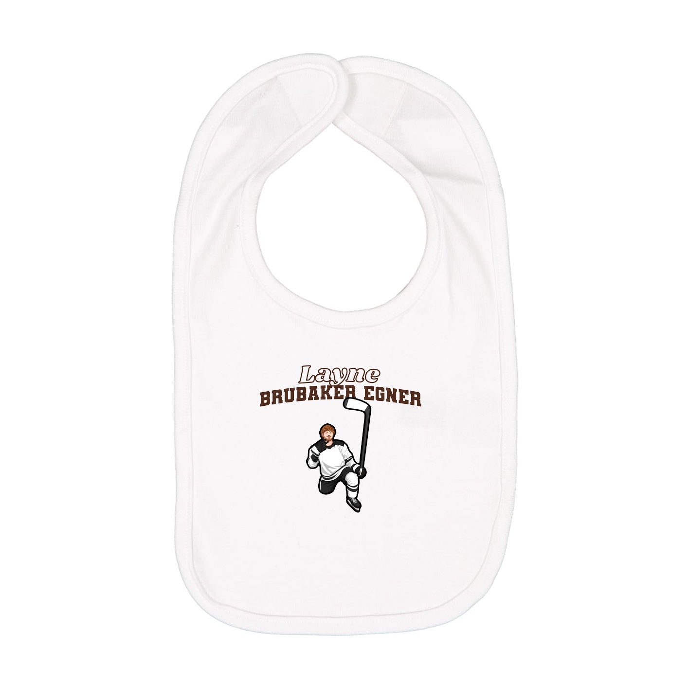Infant Bib — Name Arch in White