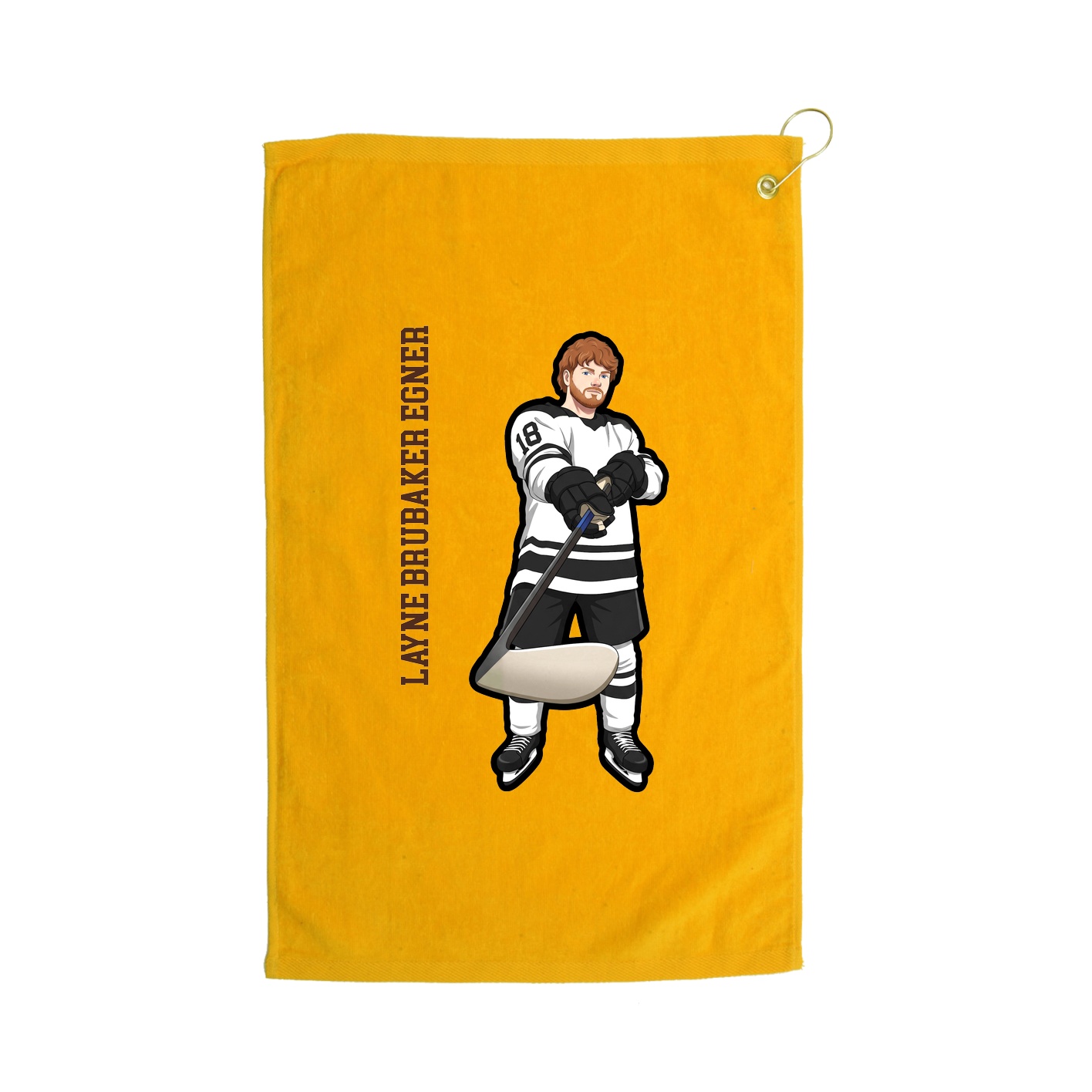 Golf Towel — Name Vertical in Gold