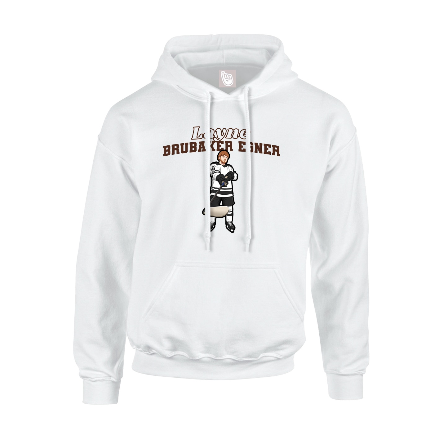 Youth Hoodie — Name Arch in White