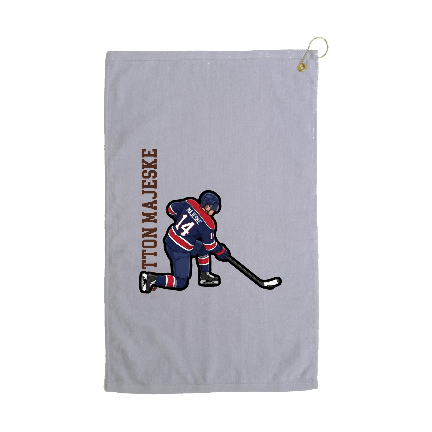 Golf Towel — Name Vertical in Grey