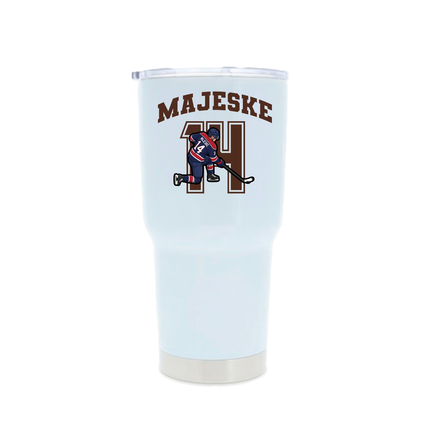 30oz Stainless Steel Tumbler — Number in White