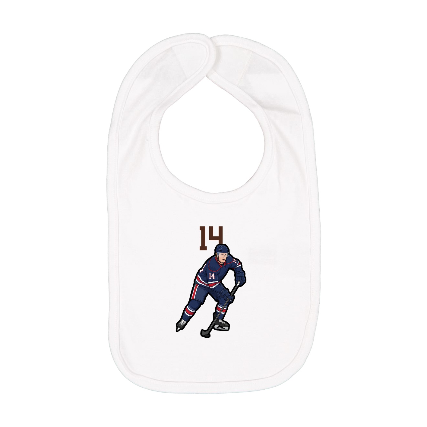 Infant Bib — Number Top in White