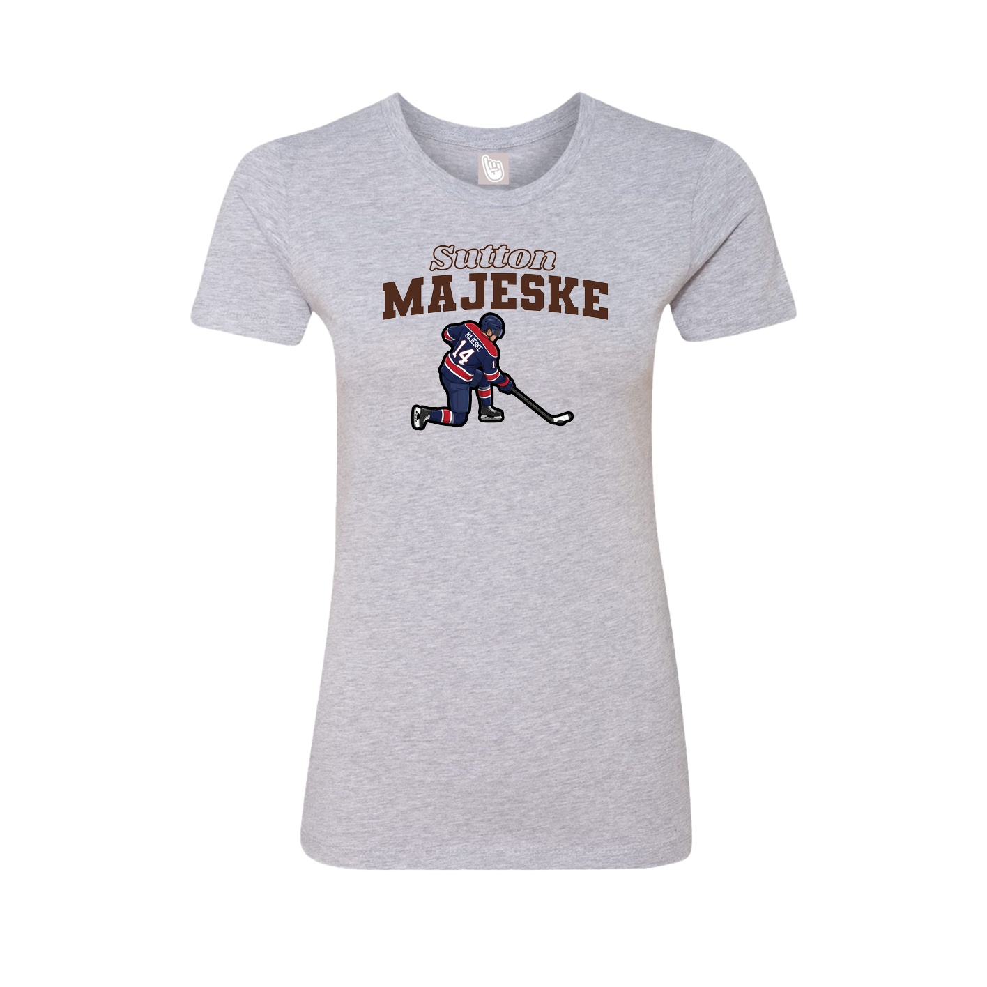 Fitted Women's Tee — Name Arch in Grey