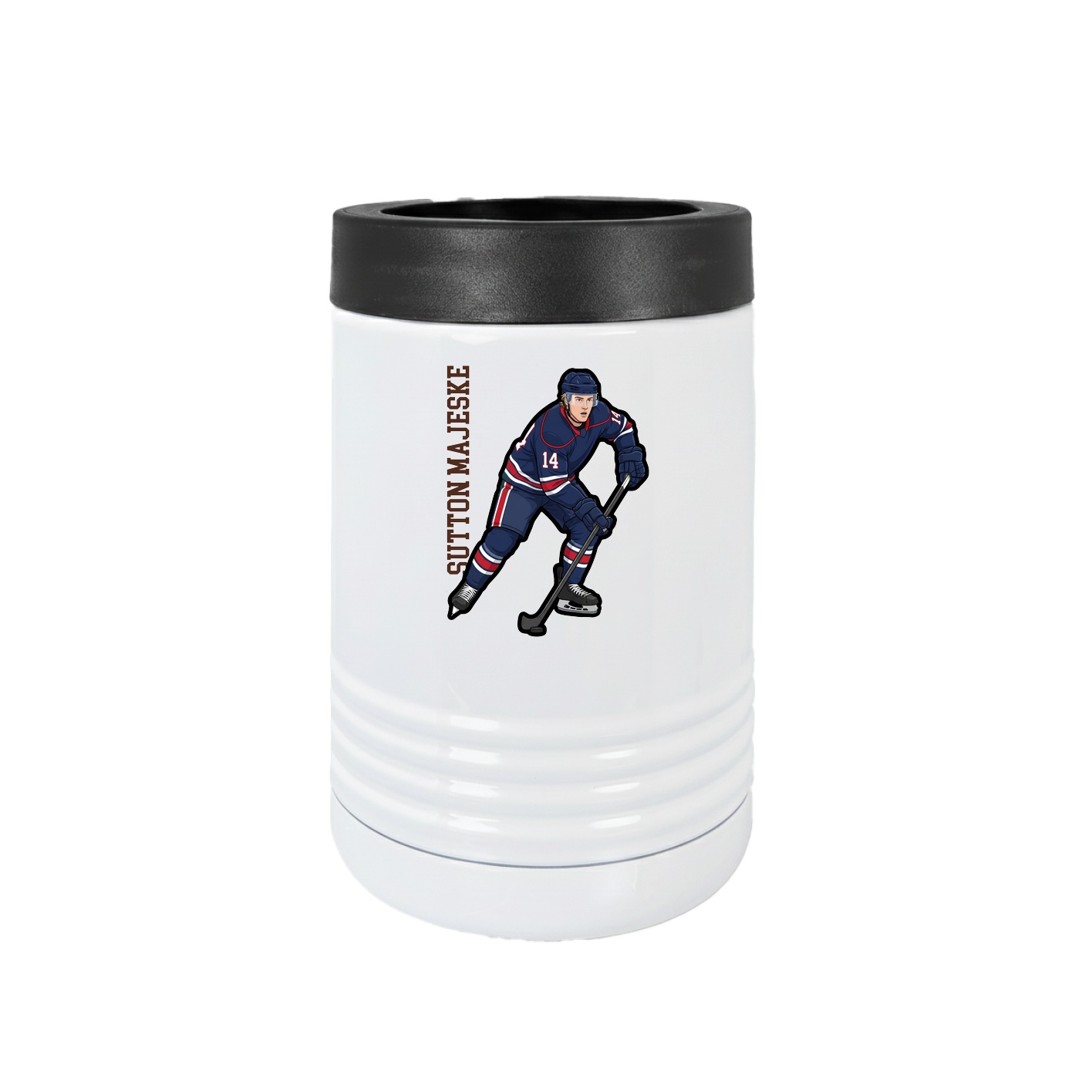 Beverage Holder — Name Vertical in White