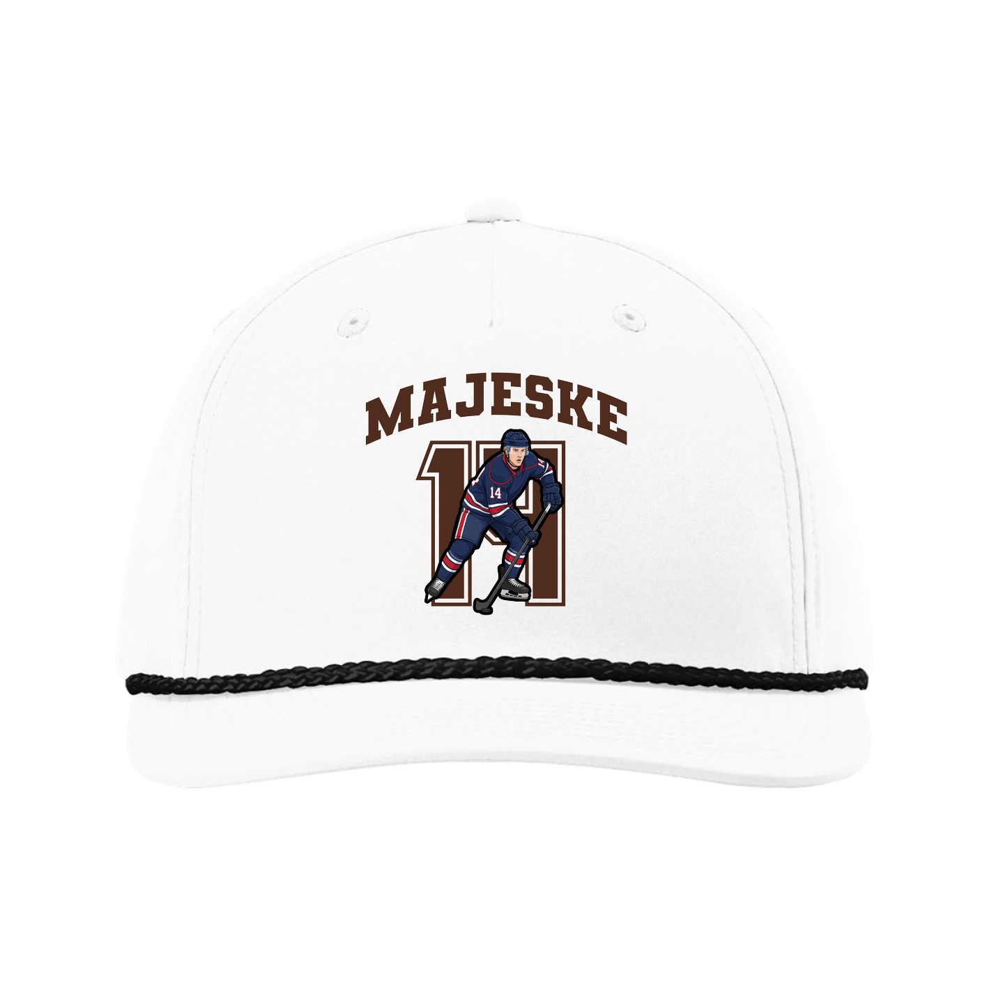 Five-Panel Classic Rope Cap — Number in White