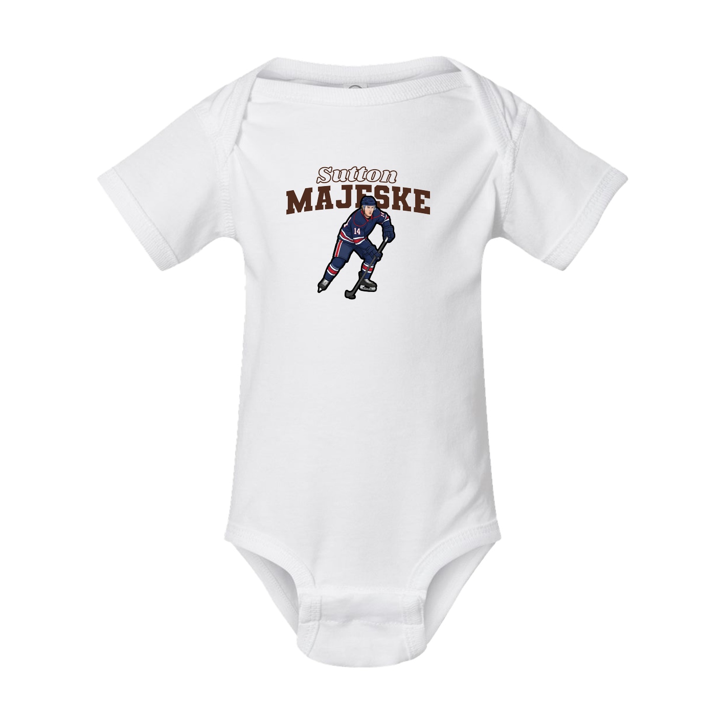 Baby Onesie — Name Arch in White
