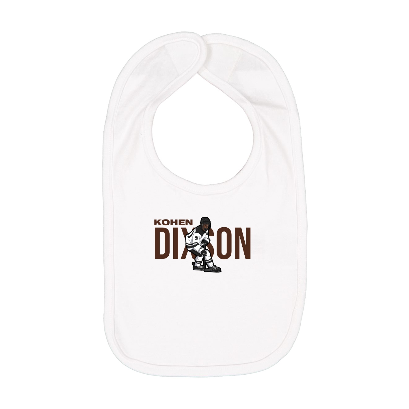 Infant Bib — Player Name in White
