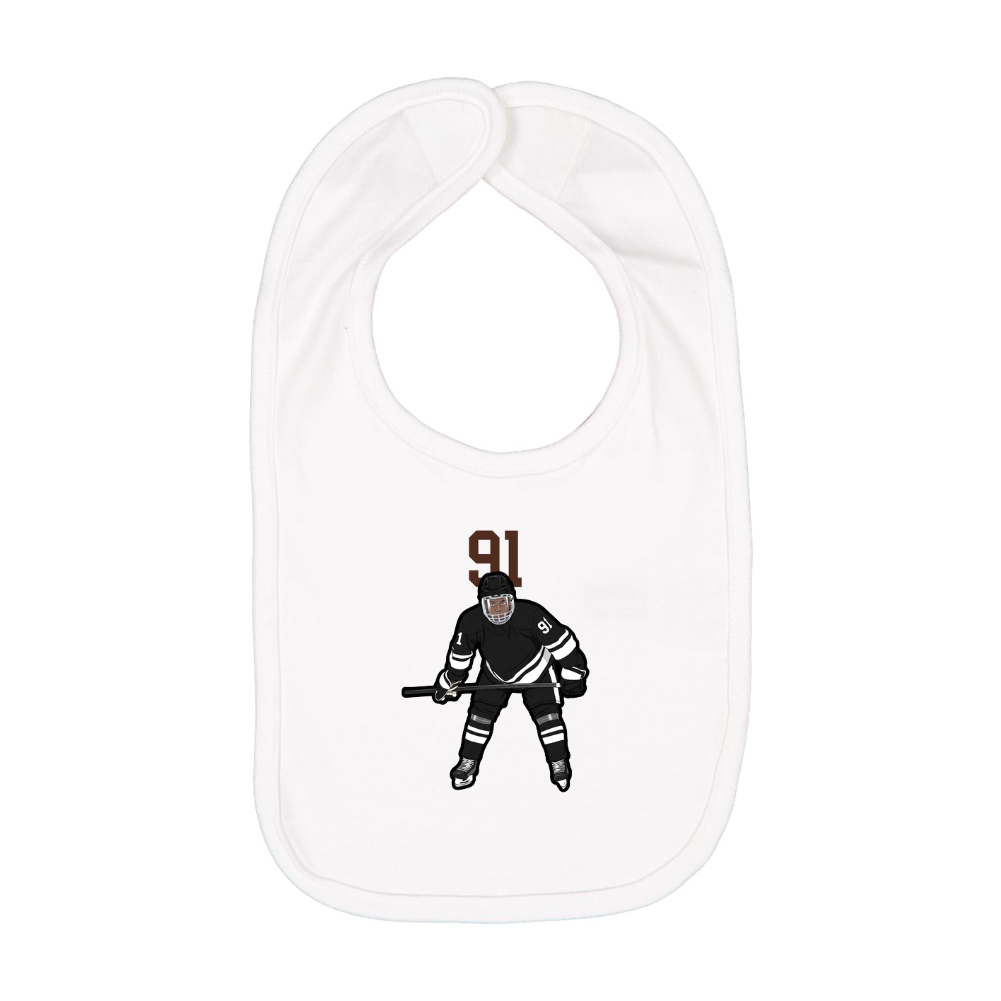 Infant Bib — Number Top in White
