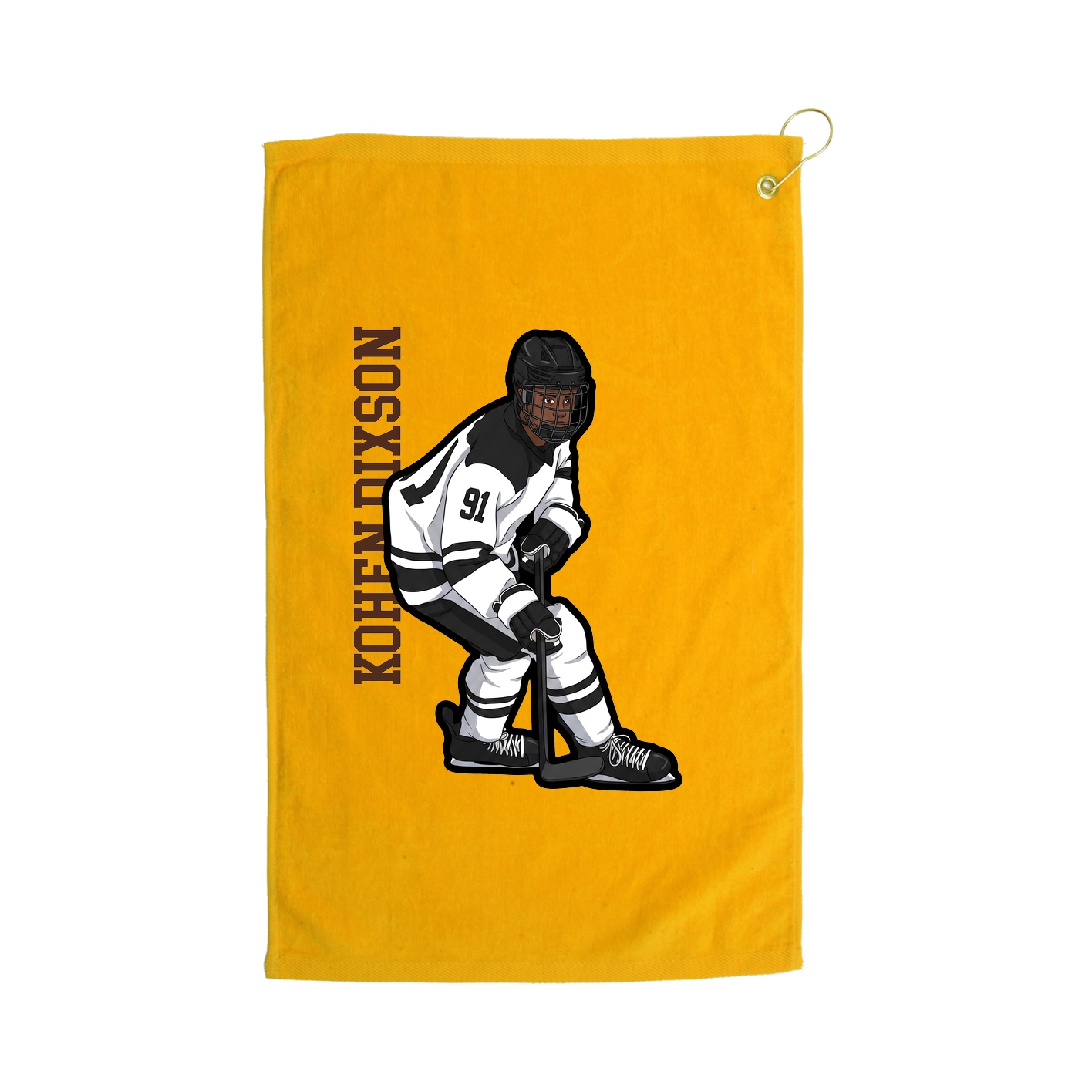 Golf Towel — Name Vertical in Gold