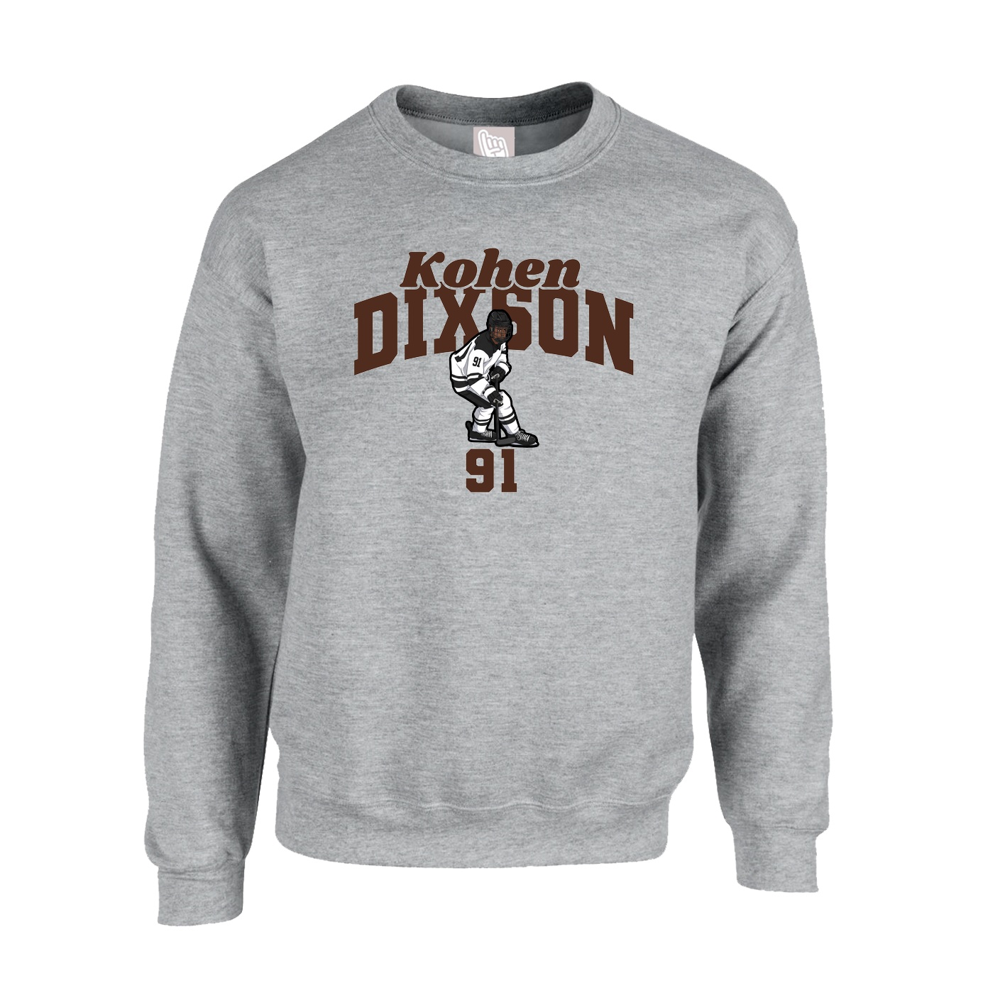 Fleece Crew — Signature Arch in Grey