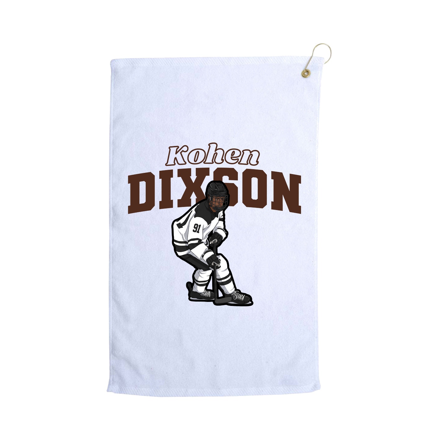 Golf Towel — Name Arch in White