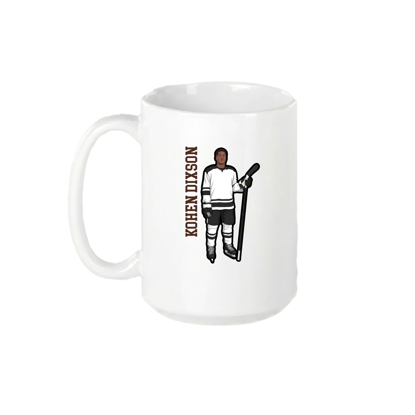 15oz Coffee Mug — Name Vertical in White