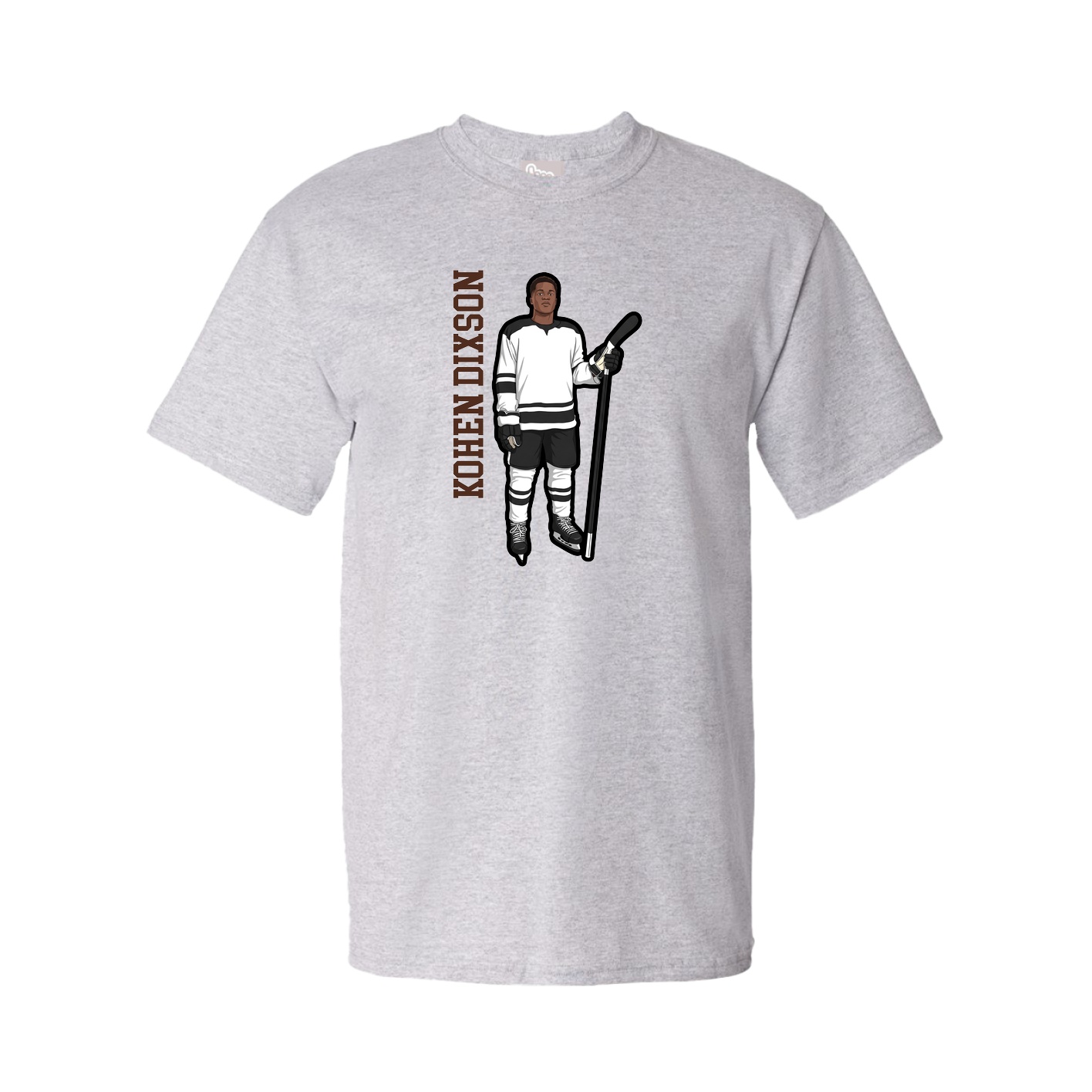 Tee — Name Vertical in Grey