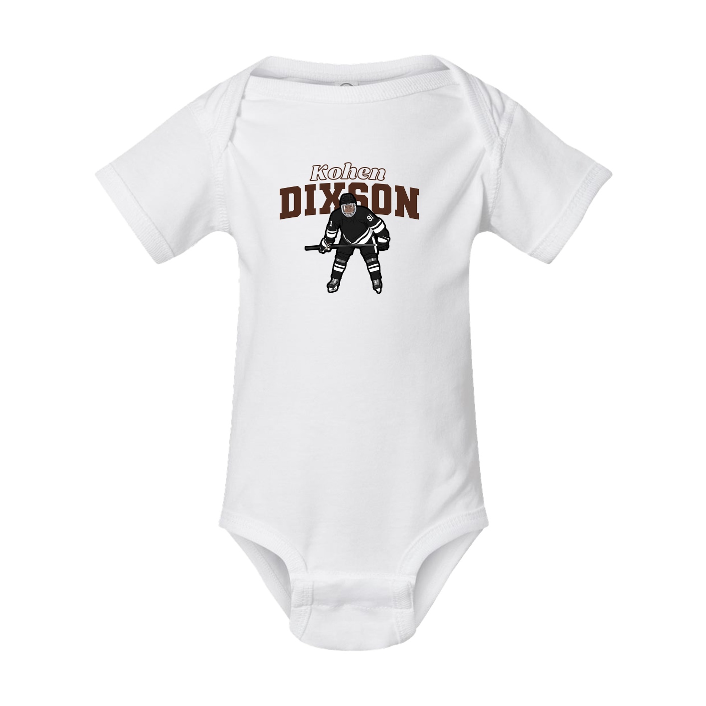 Baby Onesie — Name Arch in White