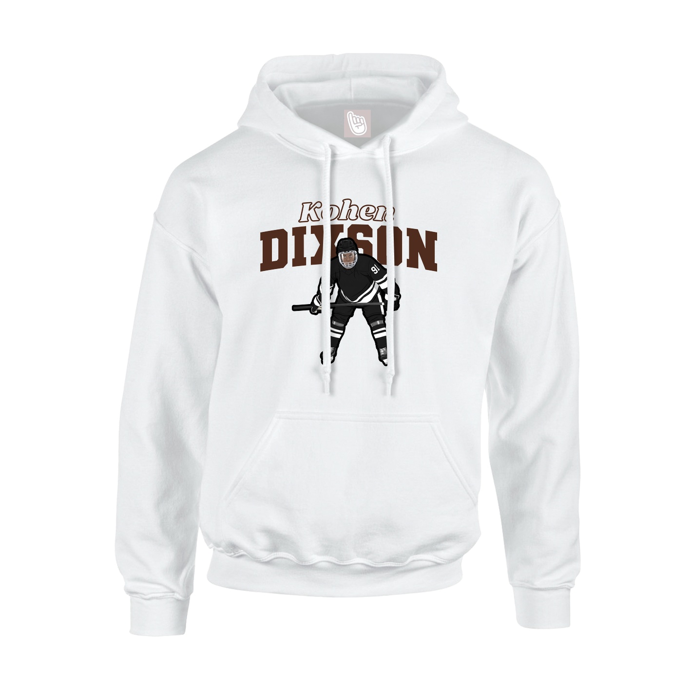 Youth Hoodie — Name Arch in White