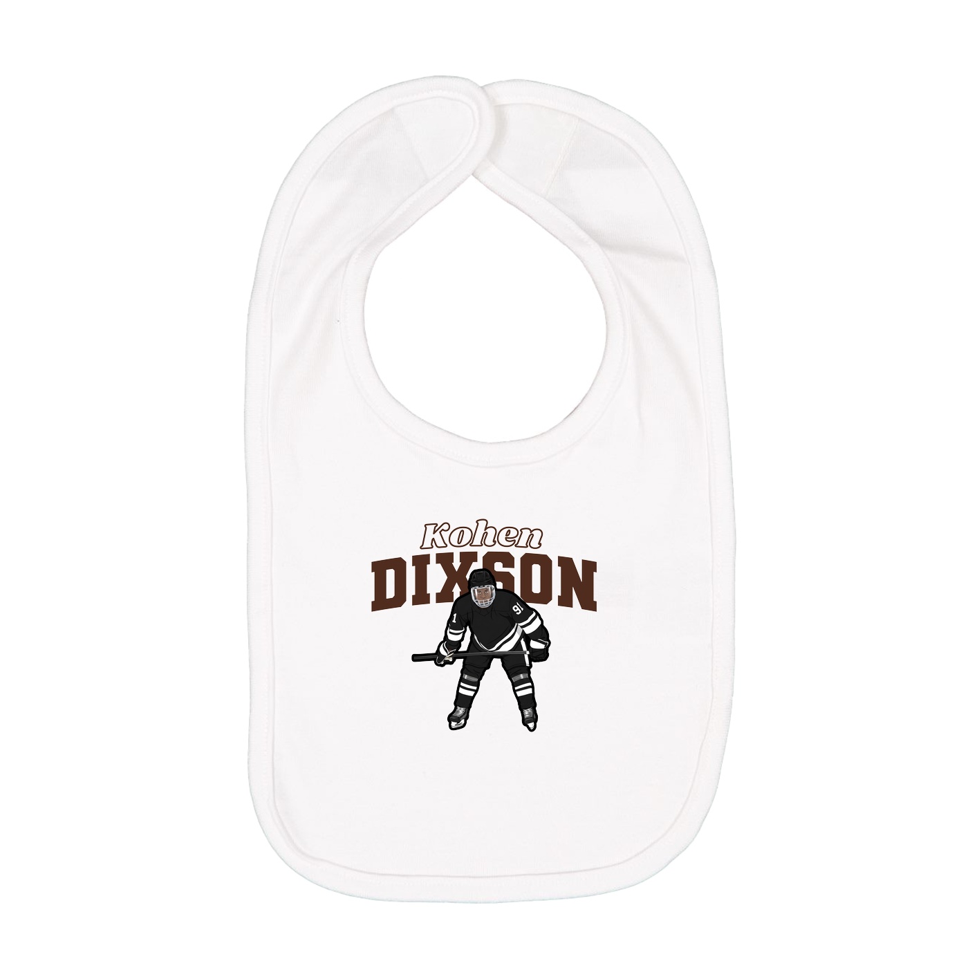 Infant Bib — Name Arch in White