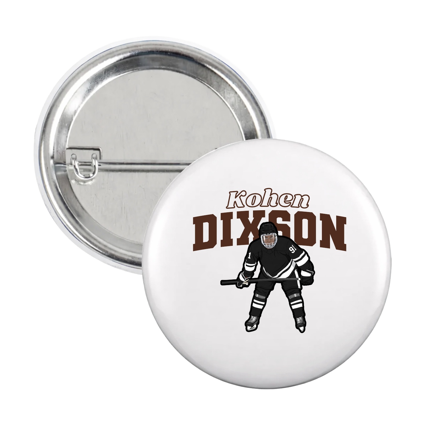 Game Day Button — Name Arch in White
