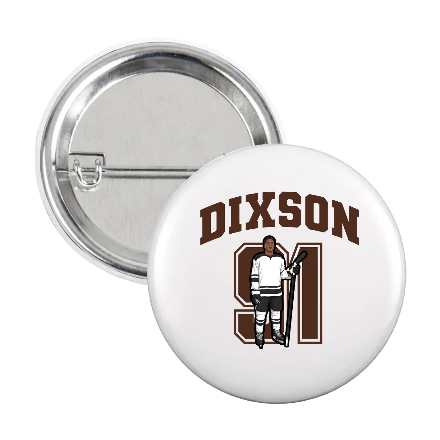 Game Day Button — Number in White