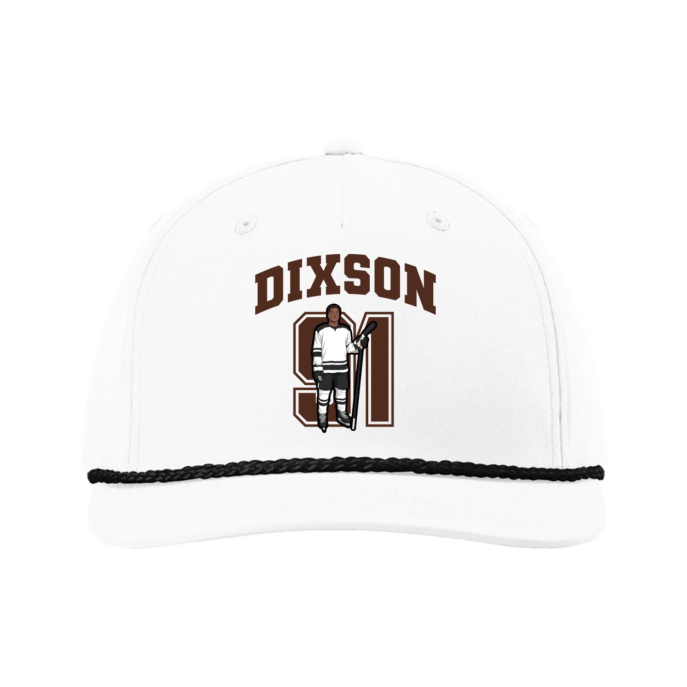 Five-Panel Classic Rope Cap — Number in White