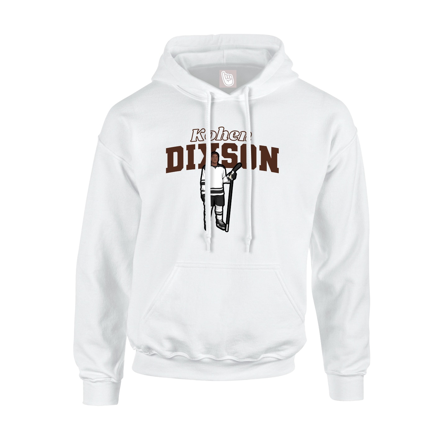 Youth Hoodie — Name Arch in White