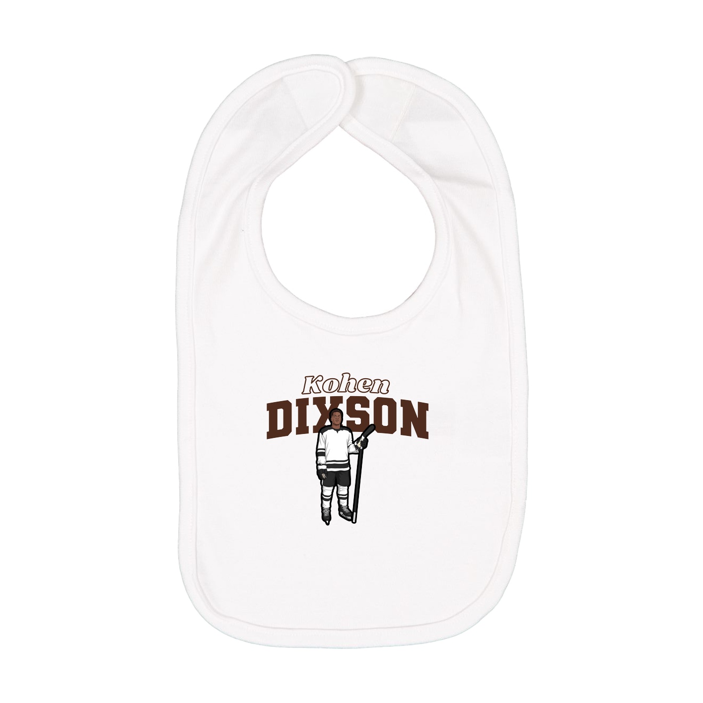 Infant Bib — Name Arch in White