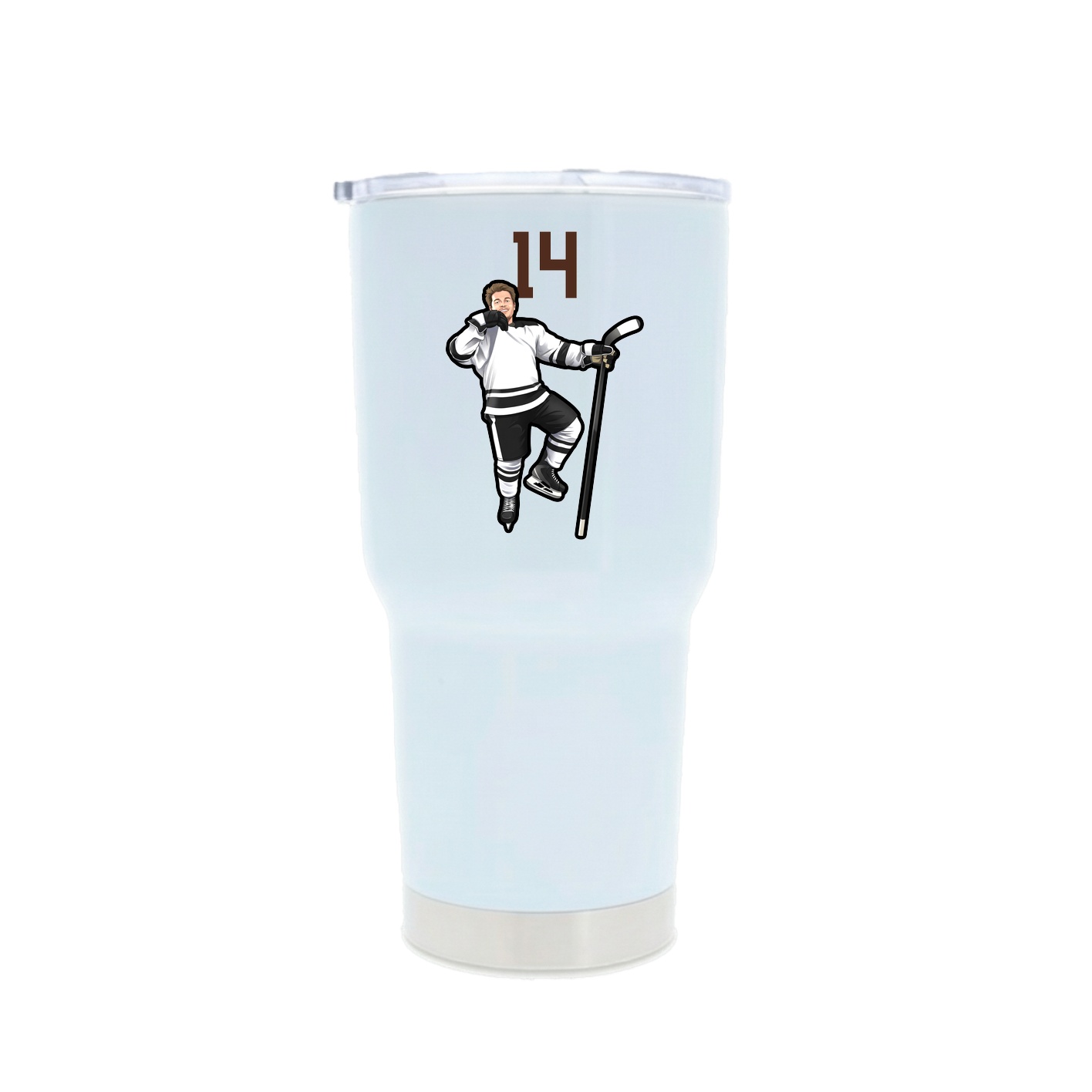 30oz Stainless Steel Tumbler — Number Top in White