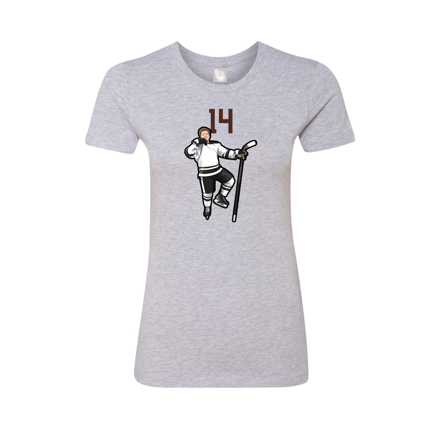 Fitted Women's Tee — Number Top in Grey