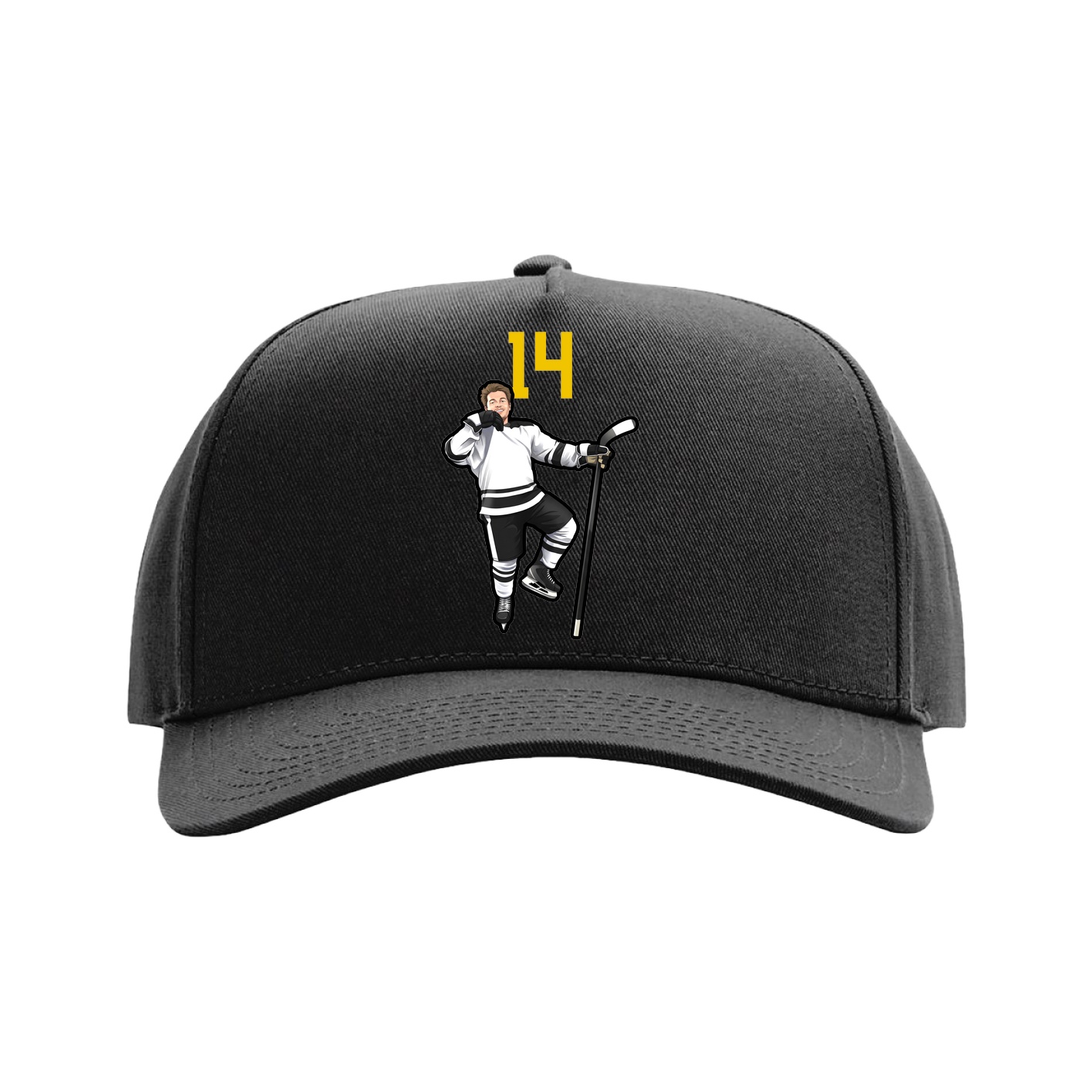 Full Fabric Five-Panel Champ Cap — Number Top in Black