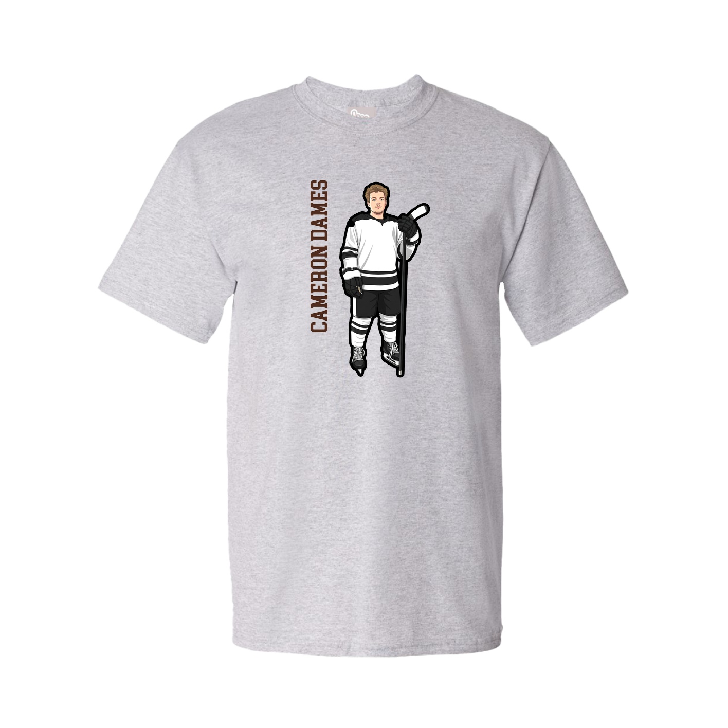 Youth Tee — Name Vertical in Grey
