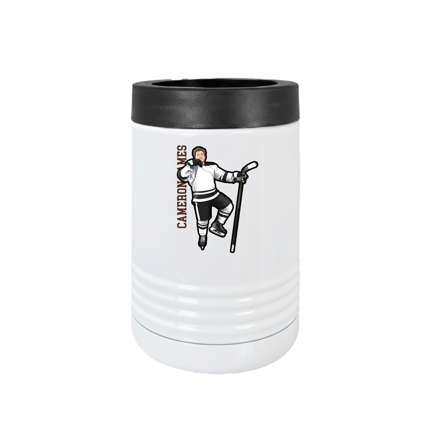 Beverage Holder — Name Vertical in White