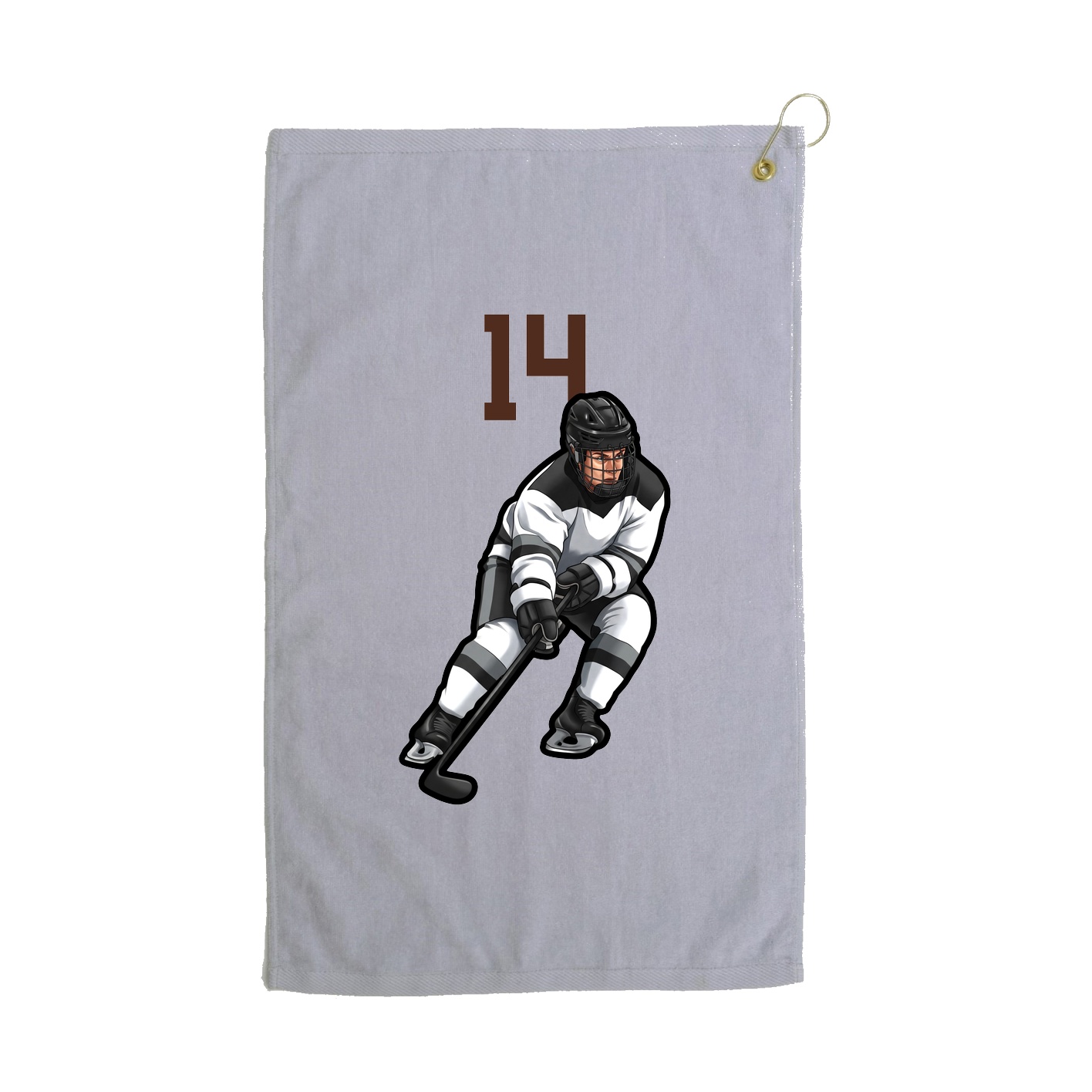 Golf Towel — Number Top in Grey