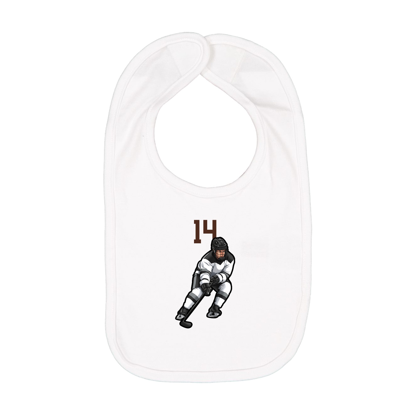Infant Bib — Number Top in White