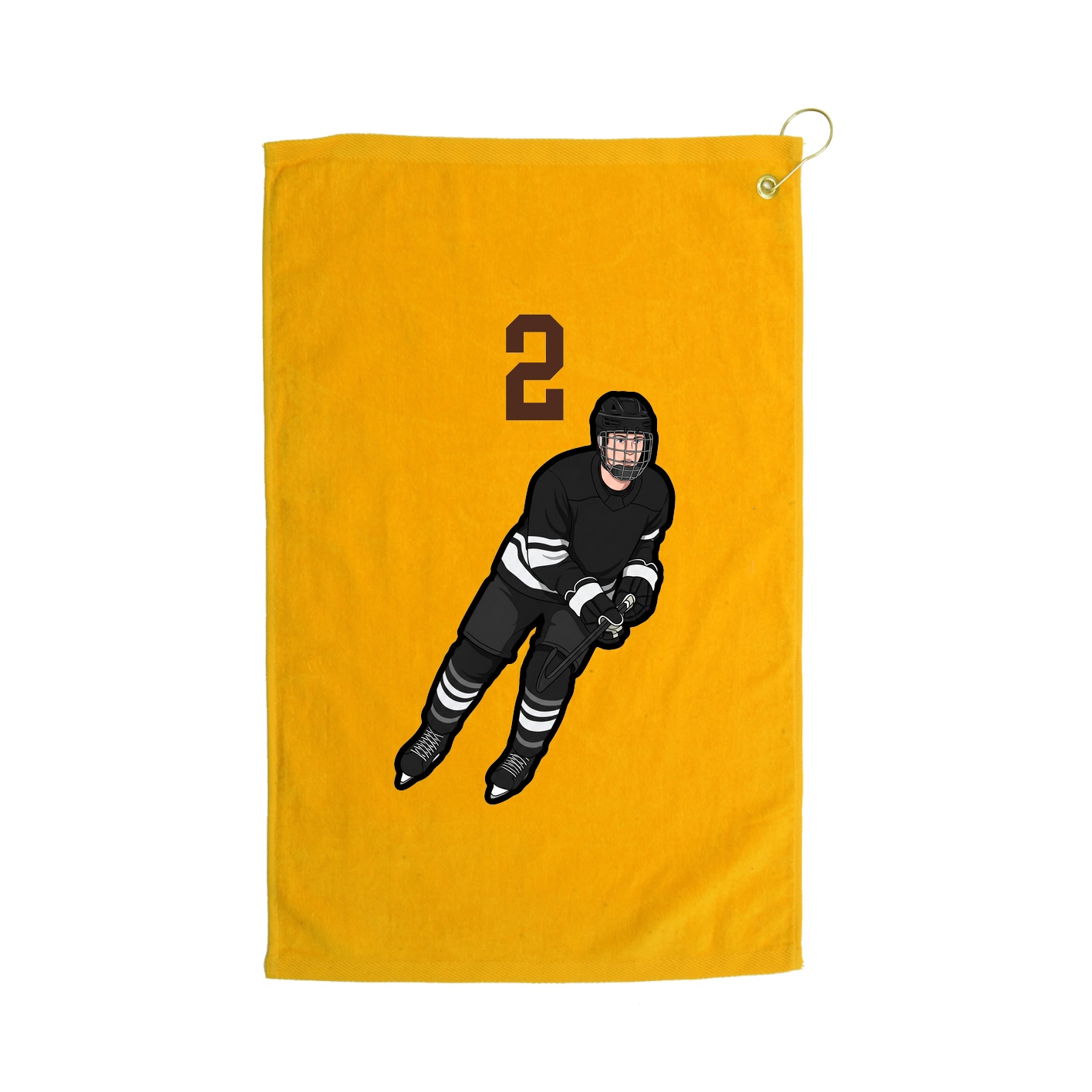 Golf Towel — Number Top in Gold