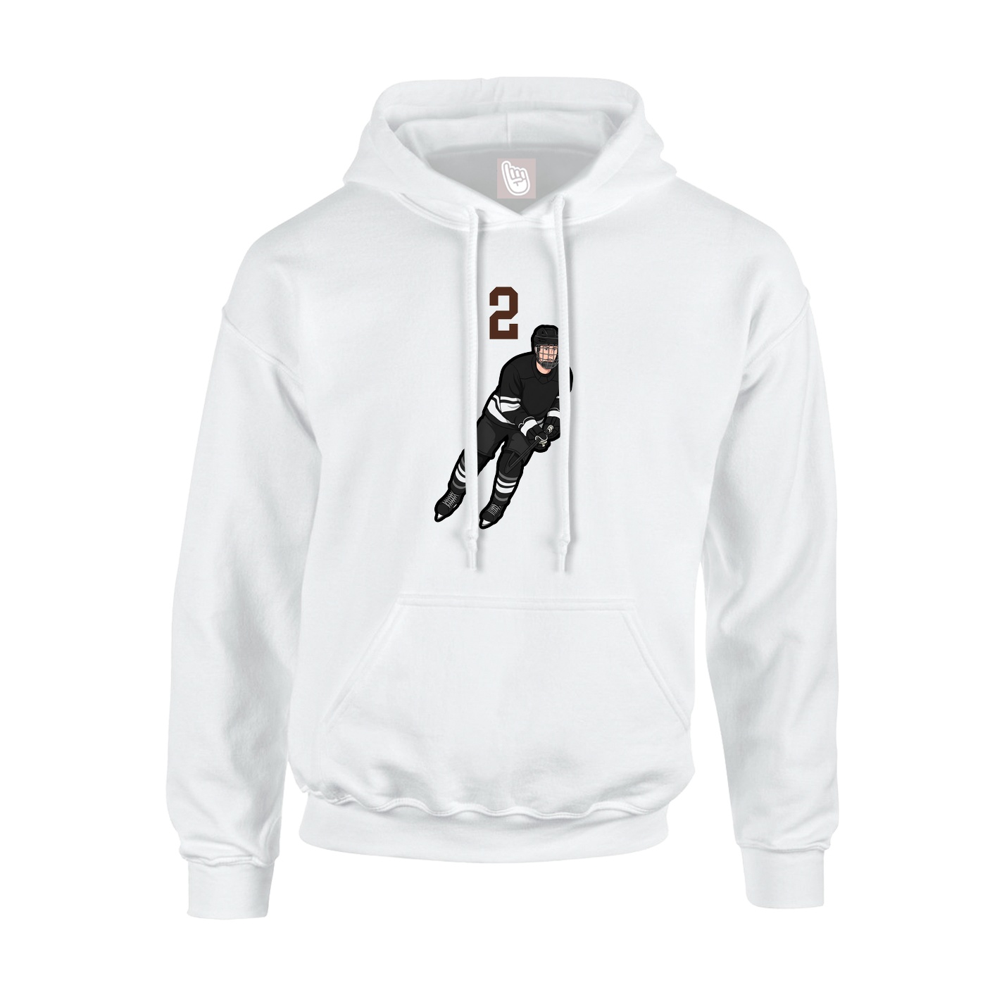 Youth Hoodie — Number Top in White