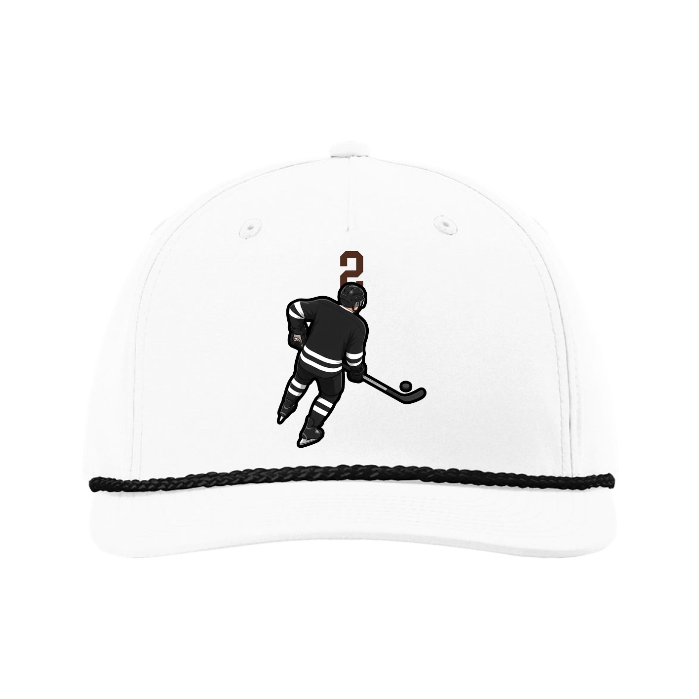 Five-Panel Classic Rope Cap — Number Top in White
