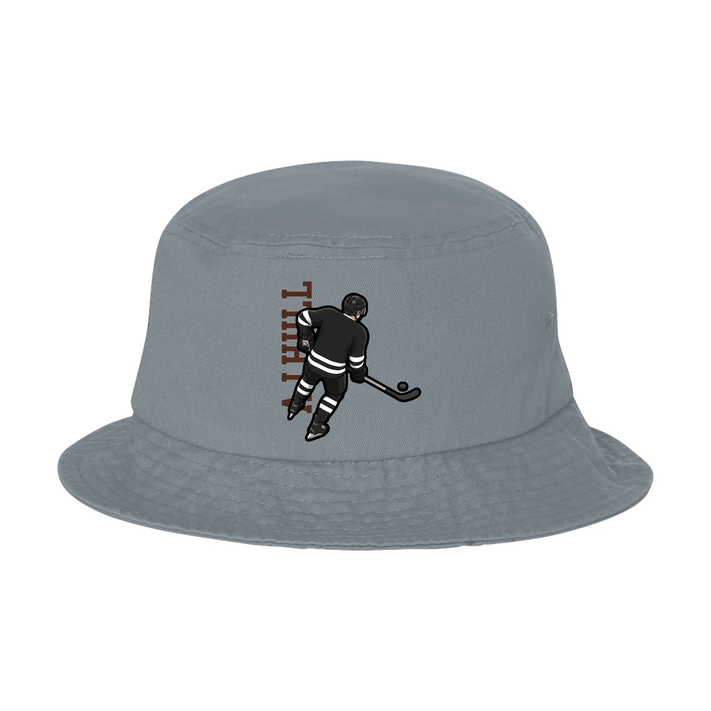 Bucket Cap — Name Vertical in Grey
