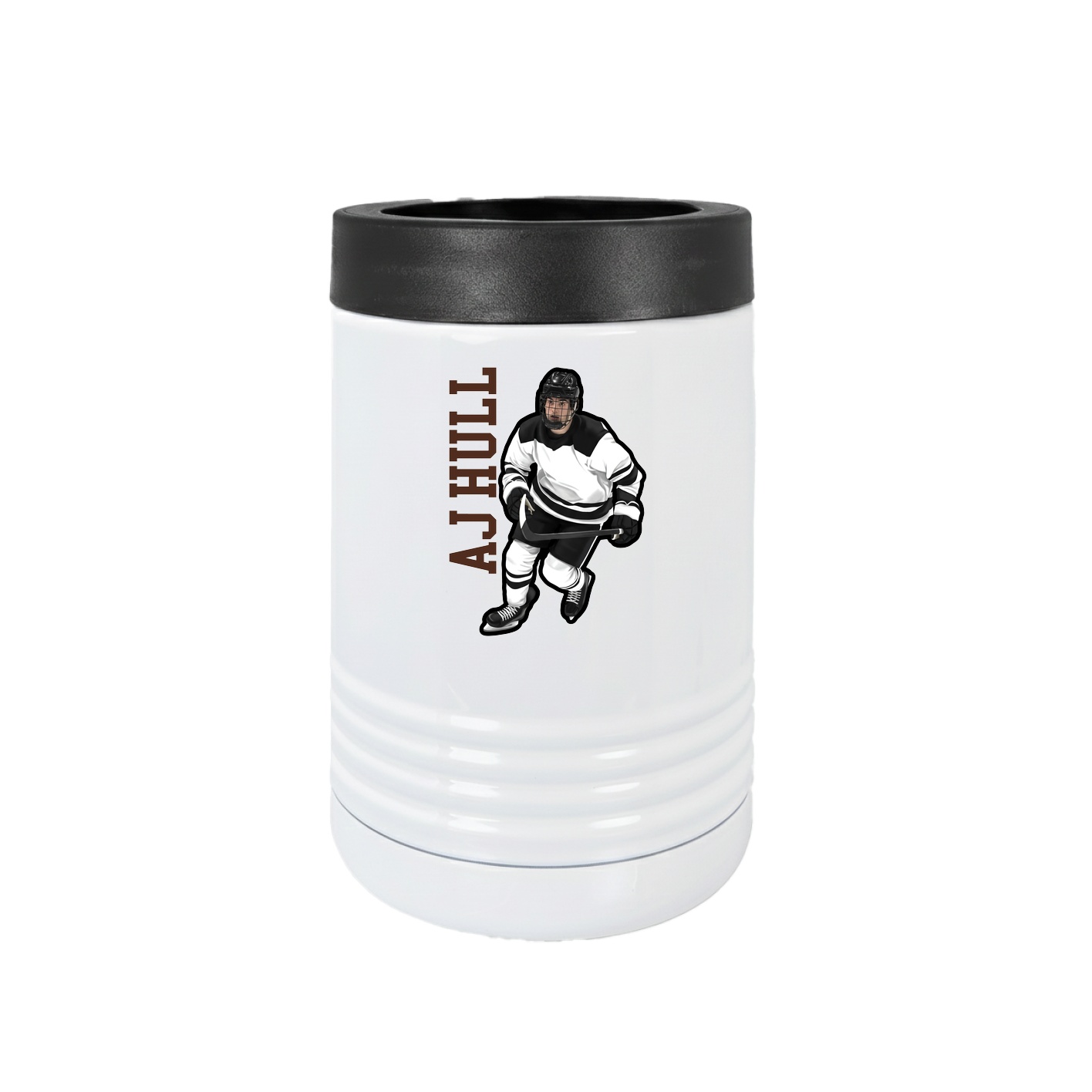 Beverage Holder — Name Vertical in White