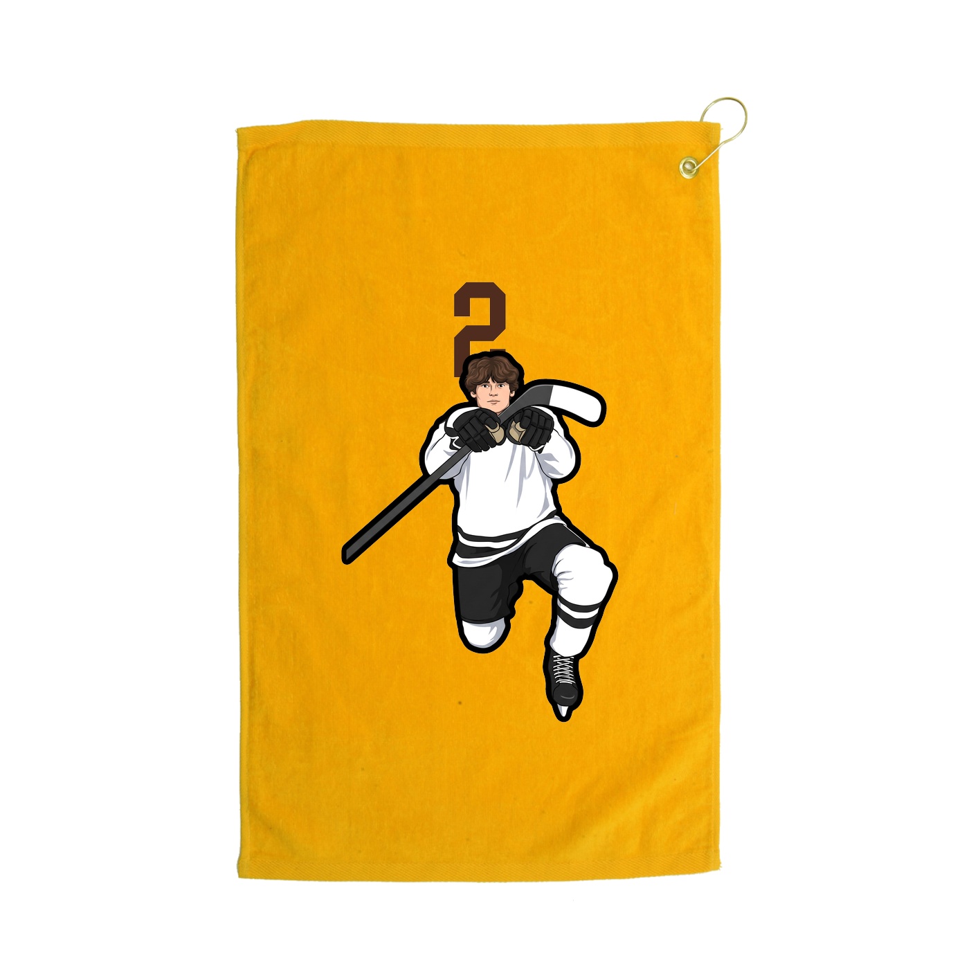 Golf Towel — Number Top in Gold