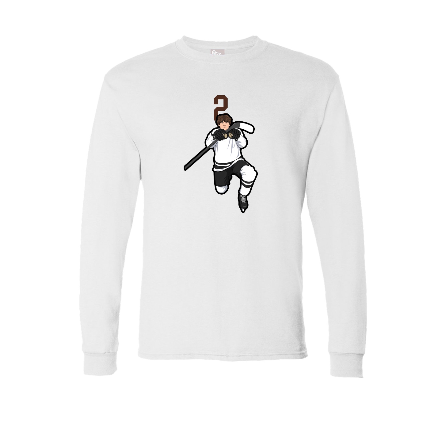 Long Sleeve Tee — Number Top in White