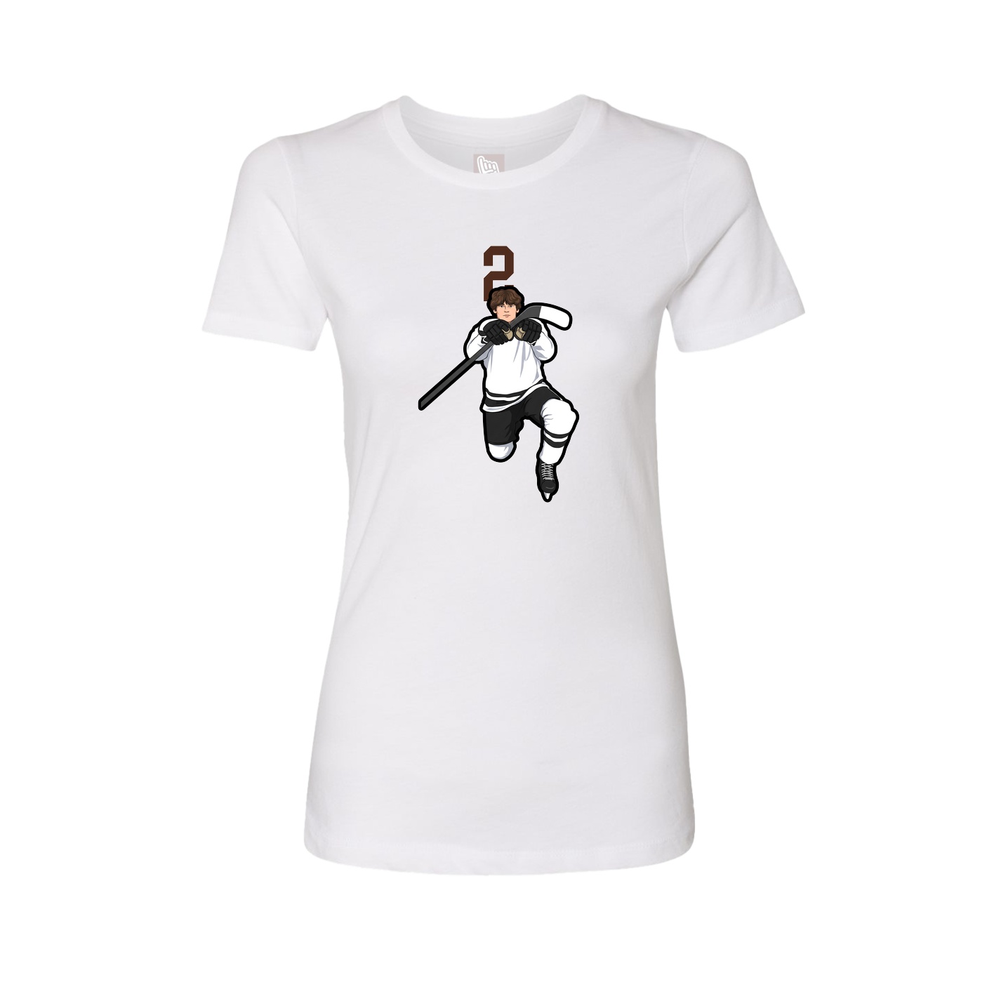 Fitted Women's Tee — Number Top in White