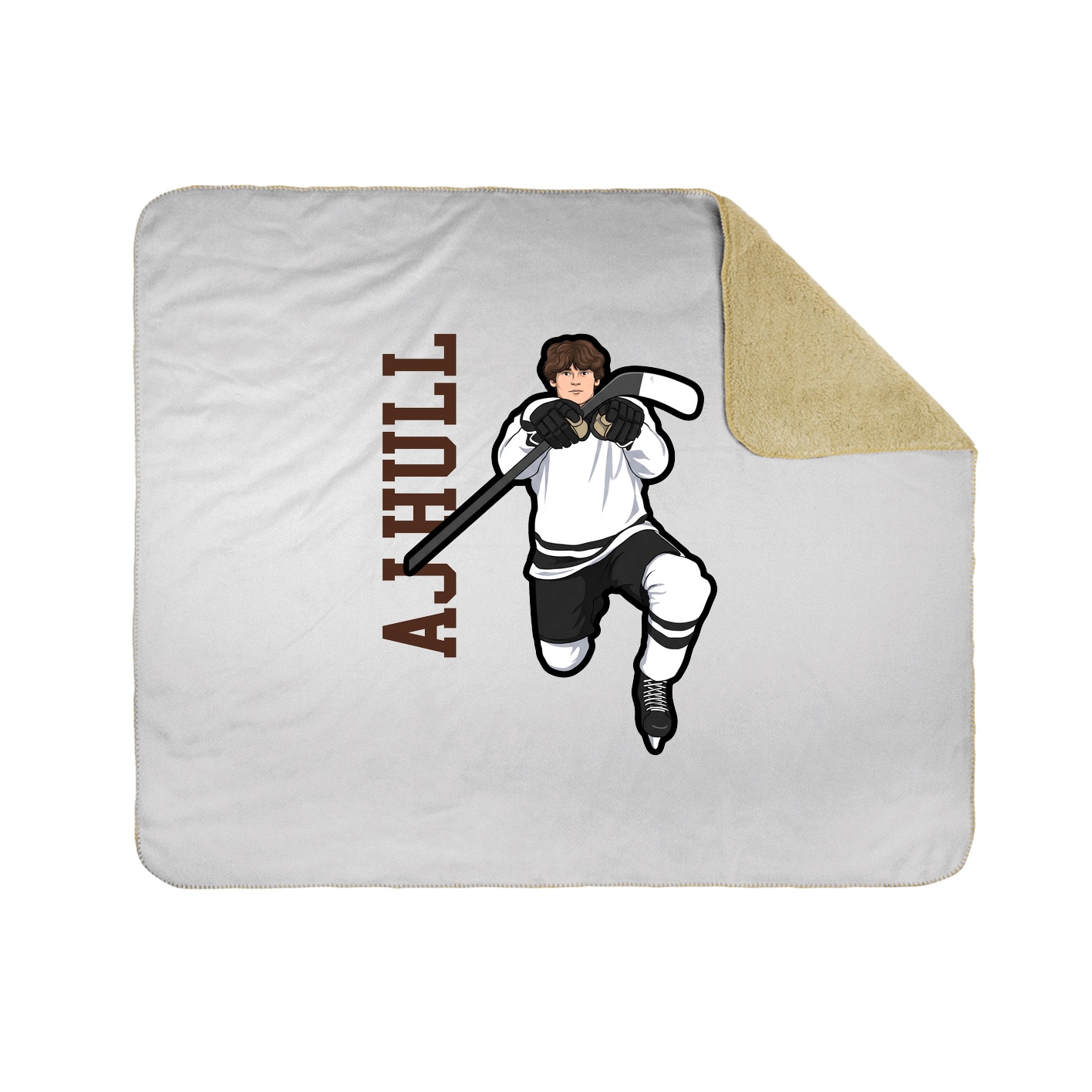 Throw Blanket — Name Vertical in White