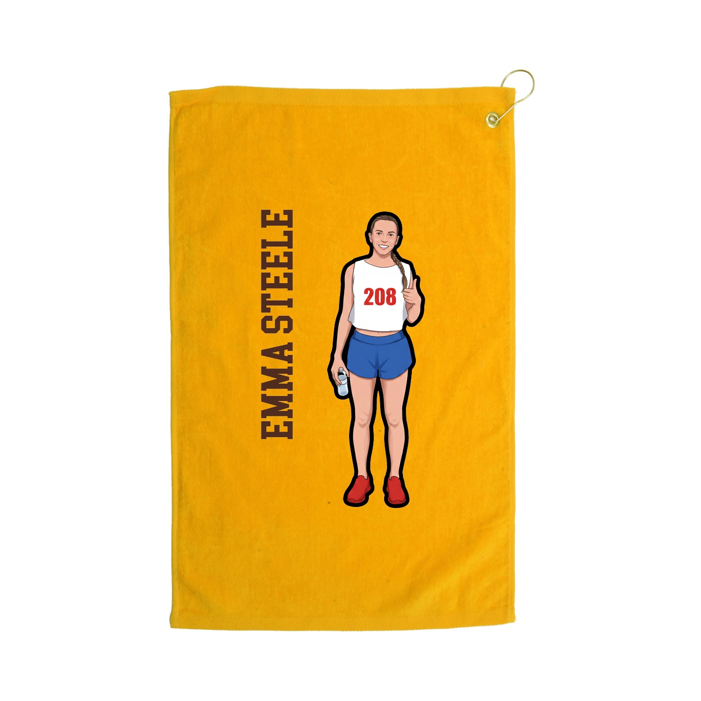 Golf Towel — Name Vertical in Gold