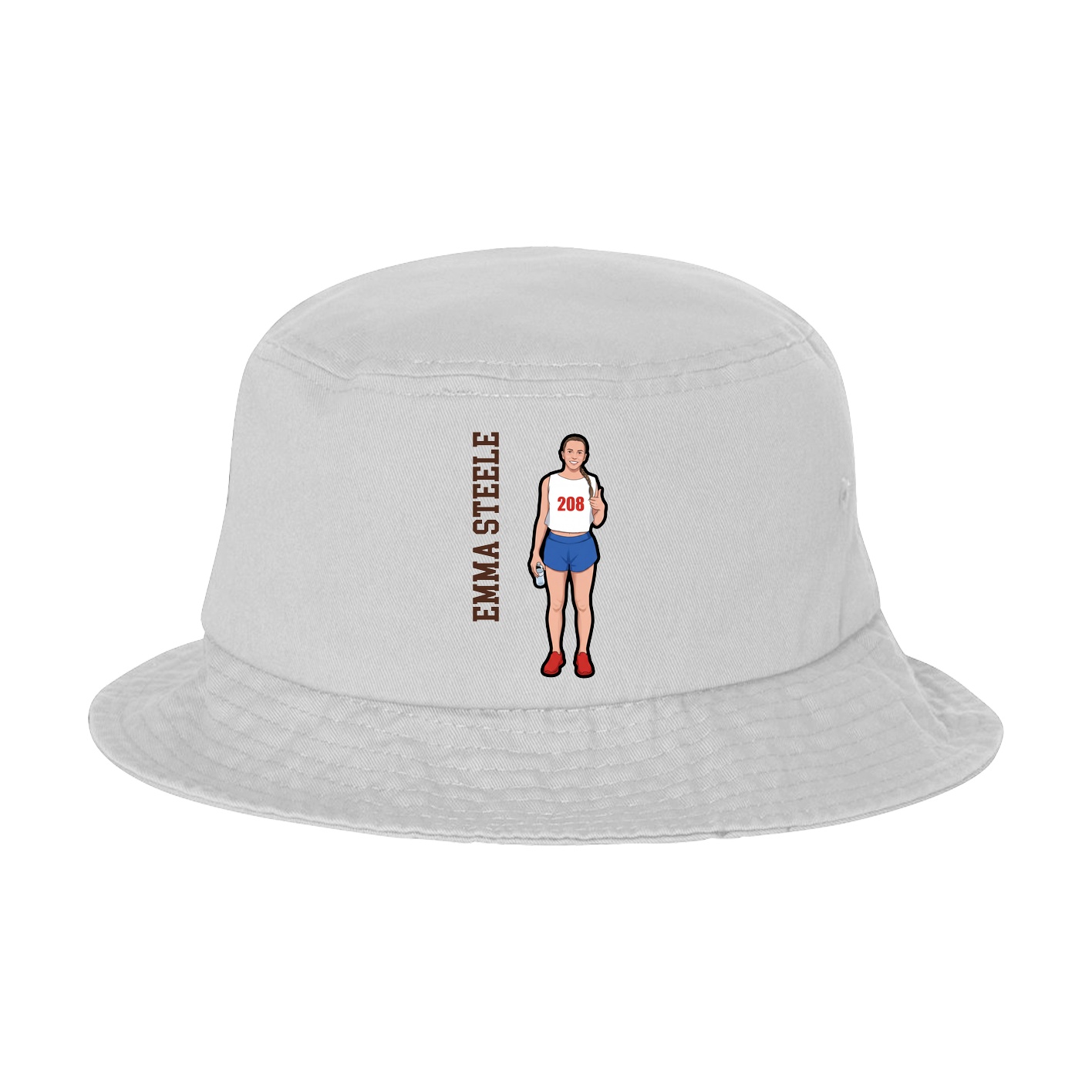 Bucket Cap — Name Vertical in White