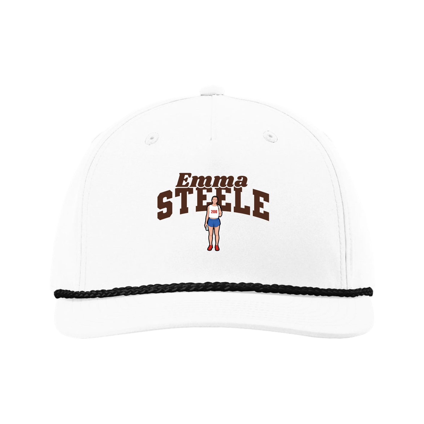 Five-Panel Classic Rope Cap — Signature Arch in White