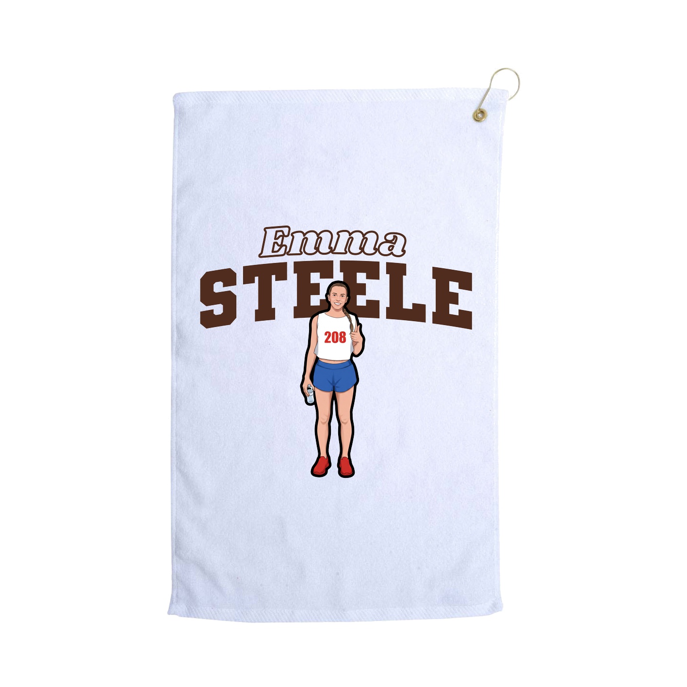 Golf Towel — Name Arch in White