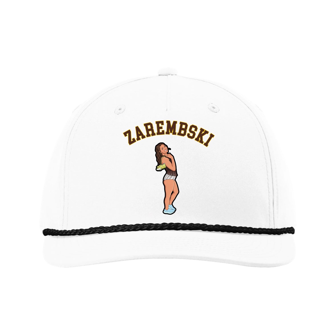Five-Panel Classic Rope Cap — Shirsey Arch in White