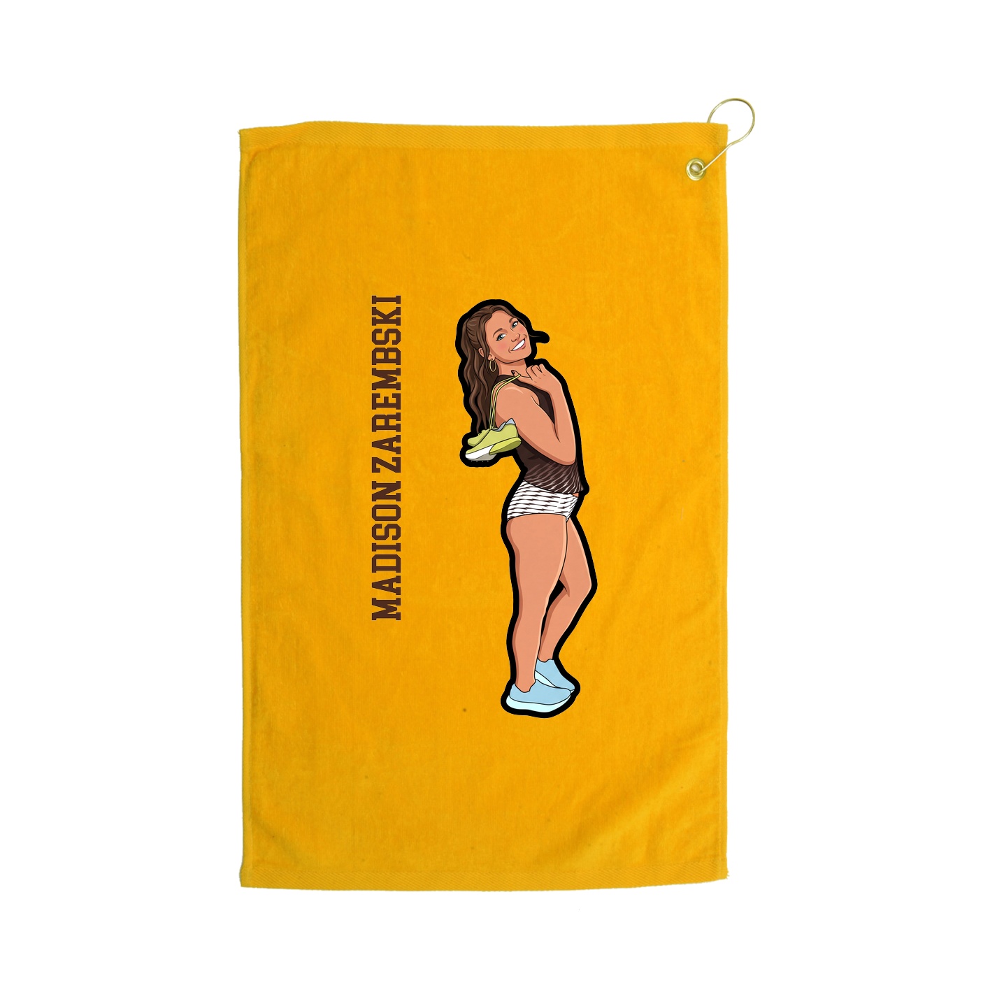 Golf Towel — Name Vertical in Gold