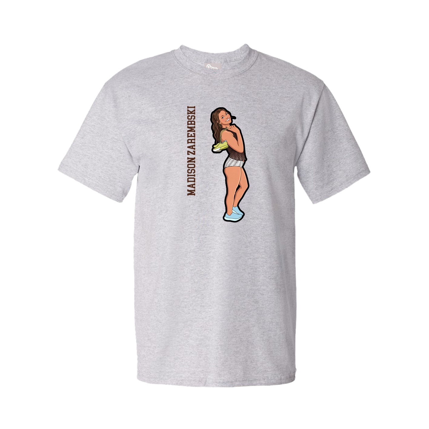 Tee — Name Vertical in Grey