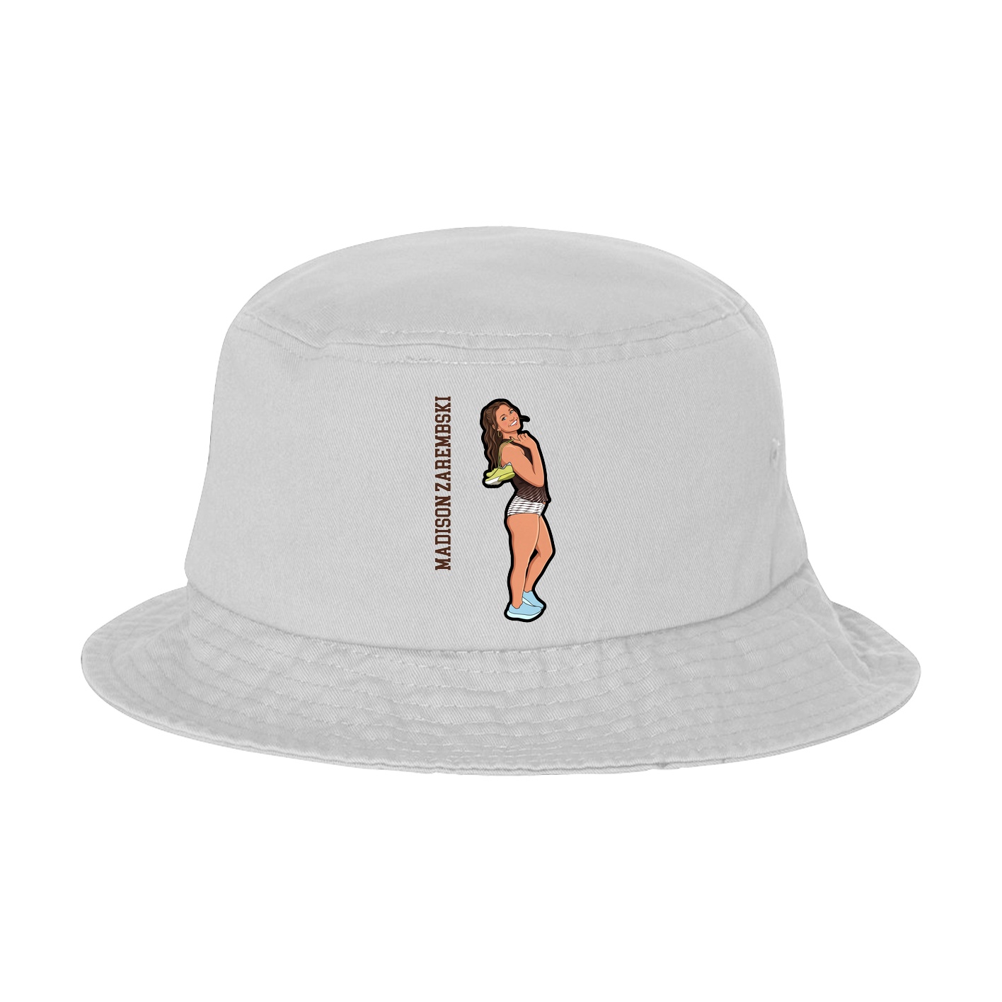 Bucket Cap — Name Vertical in White